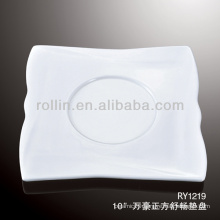 dishwasher safe white porcelain square decorative saucers